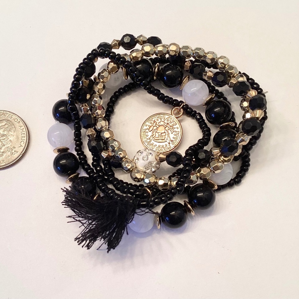 CUTE!!  SIX Stacked bracelets… boho, ethnic, hippie chic!  One size…